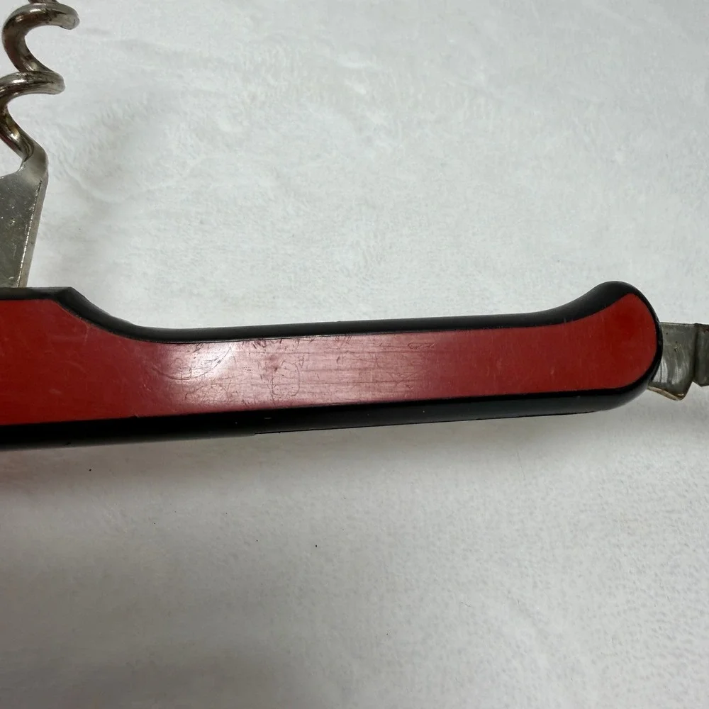 VTG Hoffritz Waiters Corkscrew Wine‎ Bottle Opener Red Multi Tool Made in Italy